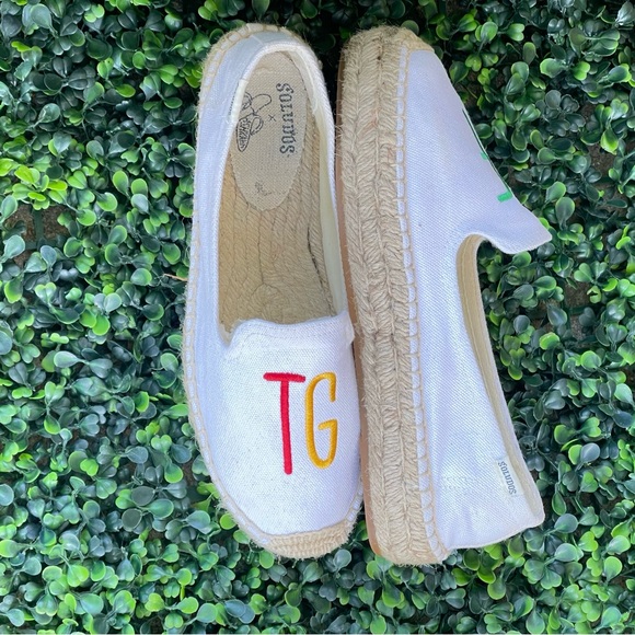 TGIF Soludos x Ash Kahn Platform Smoking Slipper in White - Picture 3 of 7